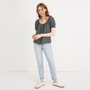 Madewell Texture & Thread Peasant Top in Stripe